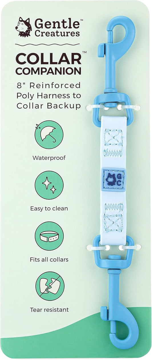 Gentle Creatures Collar Companion - Reinforced, Waterproof Poly Backup Clip for Dog Harness, Prong Collar, Pinch Collar, Gentle Lead - Double Ended Swivel Clips - Harness to Collar Safety Clip, Clasp GentleCreatures
