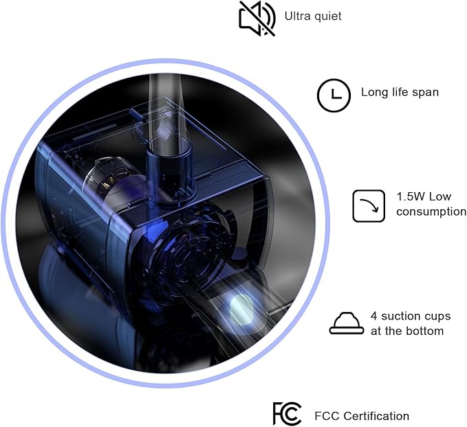 Cat Water Fountain Stainless Steel, 101oz/3L Pet Fountain with LED Light for Cats and Dogs (Clear) - PAWPICO