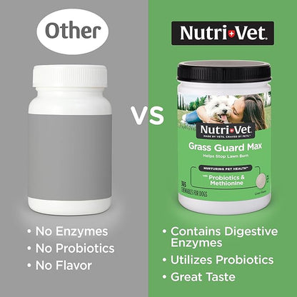 Nutri-Vet Grass Guard Chewables For Dogs - Prevent Lawn Burn From Dog Urine - 365 Count Nutri-Vet