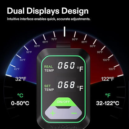 VIVOSUN 10"x20.75" Seedling Heat Mat with Built-in Temperature Controller, UL & MET-Certified Waterproof Plant Heating Pad for Germination, Hydroponics, Brewing, Breeding, and Greenhouses VIVOSUN
