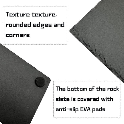 Reptile Basking Platform 2Pcs 6.0''x6.0'' Turtle Rock Plate Slate Feeding Platform Food Dish Bowl Bathing Rock Rest Terrace for Chameleon Lizard Bearded Dragon Gecko Snake Frog Newt (6.0''/15CM) Tfwadmx