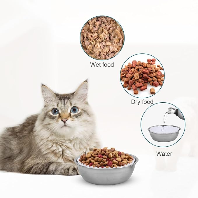 Disposable Pet Food Bowls Pad Paper, Thickening Disposable Pet Bowls, Disposable Pet Food Bowls Small Lining, Suitable for Dry and Wet Food, Kittens, Puppies (600,Not Included Stainless Steel Bowls) - PAWPICO