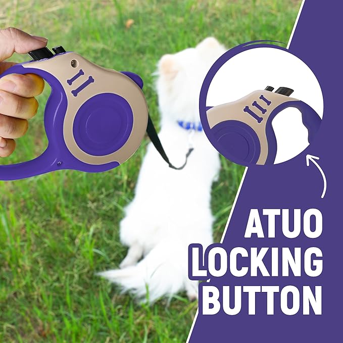 Retractable Dog Leash Automatic Telescopic Tractor Dog Tape, Pet Tape 10/16 FT Durable and Convenient, with Non-Slip Handle, Suitable for Small and Medium-Sized Dogs LIEVUIKEN