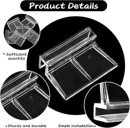6Pcs Rimless Aquarium Lid Clips, 0.24'' Thick Acrylic Fish Tank Cover Clips Holder, Universal Glass Aquarium Top Lid Support, Transparent Fish Tank Lid Clamp for Aquarium Hoods Parts (6mm) PAWPICO