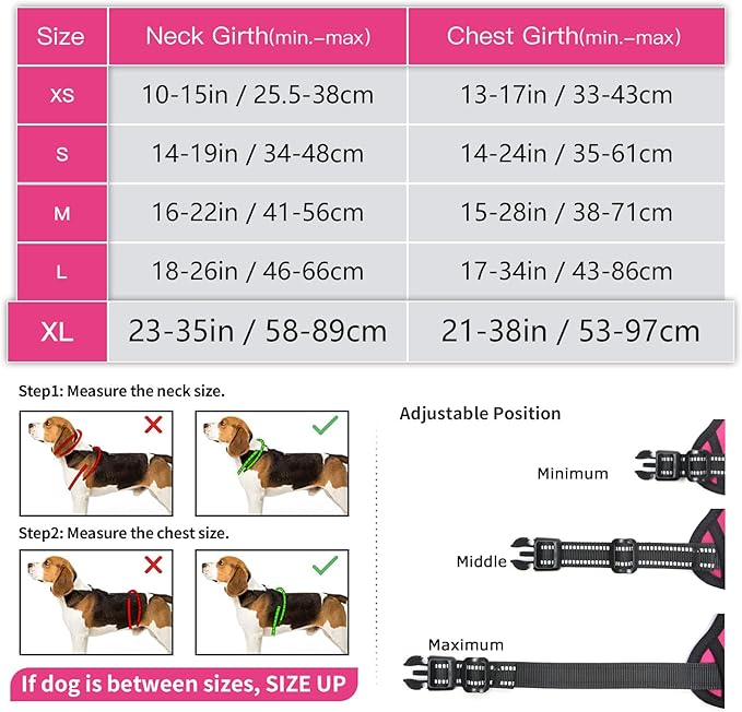 Timos No Pull Dog Harness, No Choke Front Lead Dog Reflective Harness, Adjustable Soft Padded Pet Vest with Easy Control Handle for Small Medium Large Dogs Timos
