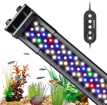 hygger 18W LED Aquarium Light for Plants, Full Spectrum Fish Tank Light with Timer Auto On/Off, 24/7 Lighting with Multi-Color, Adjustable Brightness, External Controller, for Freshwater(18"-24") hygger