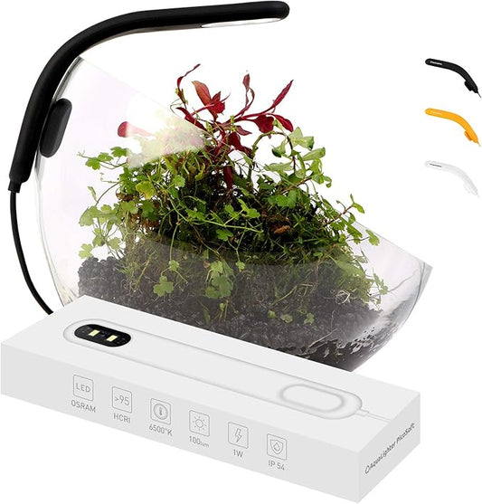 Fish Tank Light - Clip On Aquarium Light - Aquarium Light for Plants - LED Flexible Lamp for Freshwater Small Aquarium Light - PicoSoft White 5 Gallon Aqualighter