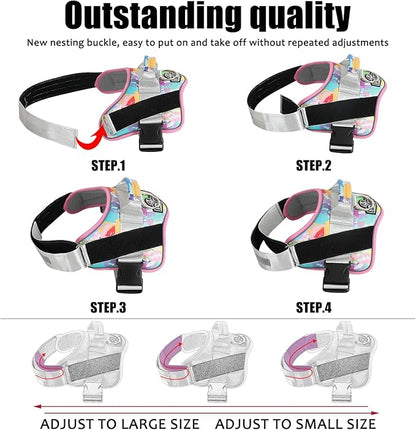 Bolux Dog Harness, No-Pull Reflective Dog Vest, Breathable Adjustable Pet Harness with Handle for Outdoor Walking - No More Pulling, Tugging or Choking (Large (Pack of 1), OilPainting) Bolux