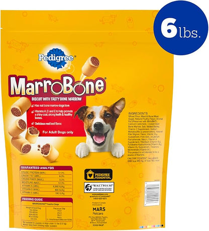 PEDIGREE MARROBONE Dog Treats Real Beef Flavor Crunchy Dog Biscuit, 6 lb. Pack - PAWPICO