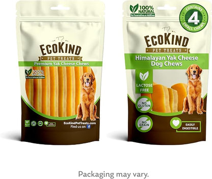 EcoKind Premium Gold Yak Cheese Himalayan Dog Chews, Healthy Dog Treats for Small Dogs, High Protein, All Natural, Long-Lasting Chew, Small - 4 Chews - PAWPICO