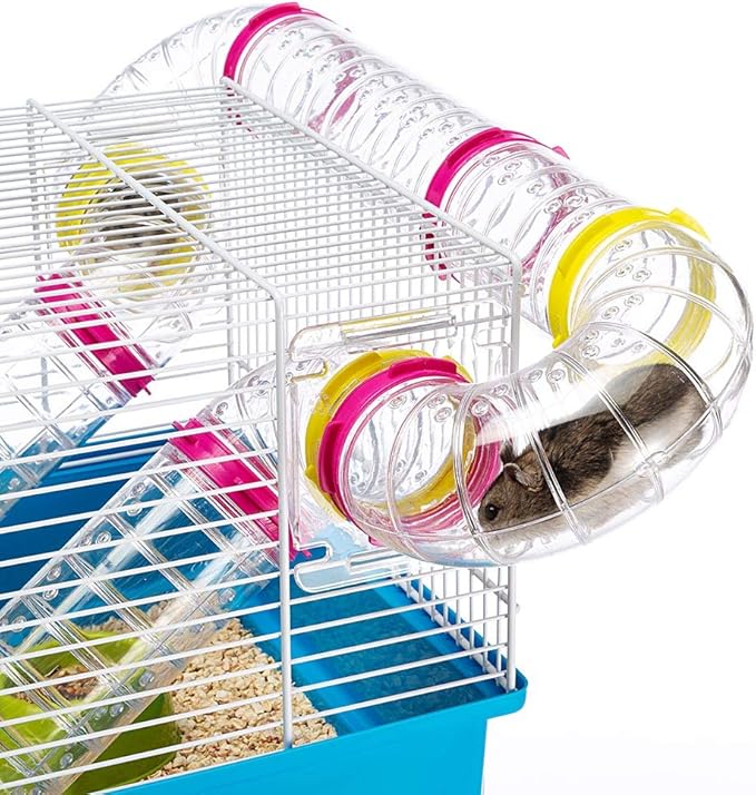 Ferplast Paula Small Hamster Cage | Fun & Interactive Cage Measures Measures 18.11L x 11.61W x 9.6H & Includes All Accessories Ferplast