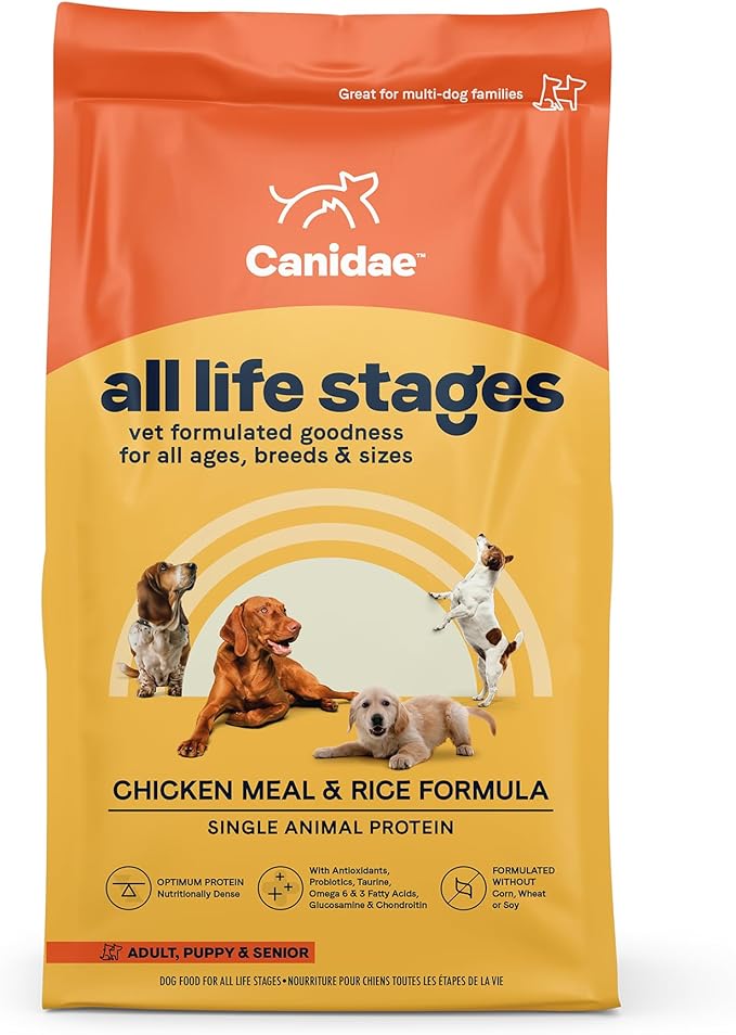Canidae All Life Stages Premium Dry Dog Food for All Breeds, All Ages, Chicken Meal & Rice Formula, 5 lbs. - PAWPICO