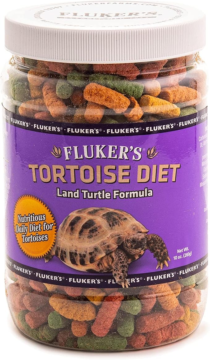 Fluker's Tortoise Diet, Large Pellet Food - Land Turtle Formula, 10oz Flukers