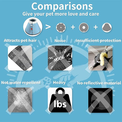 Agape Soft Cone for Cats & Small Dogs, Comfy Pet Cone to Stop Licking, Adjustable Cat E Collar Alternative After Surgery, Protective Elizabethan Collar for Pup & Kitty, Water Repellent Recovery Cone Agape
