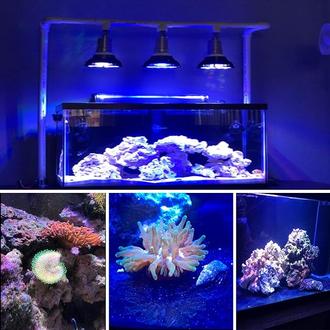 KINGBO LED Aquarium Plant Light Bulb, 18W Refugium Light Aquarium Plant Lights Fish Tank Bulb with 6 Band Full Spectrum for Coral Reef Saltwater Tank Plants Growth GarpsenLEDPlantGrowLights