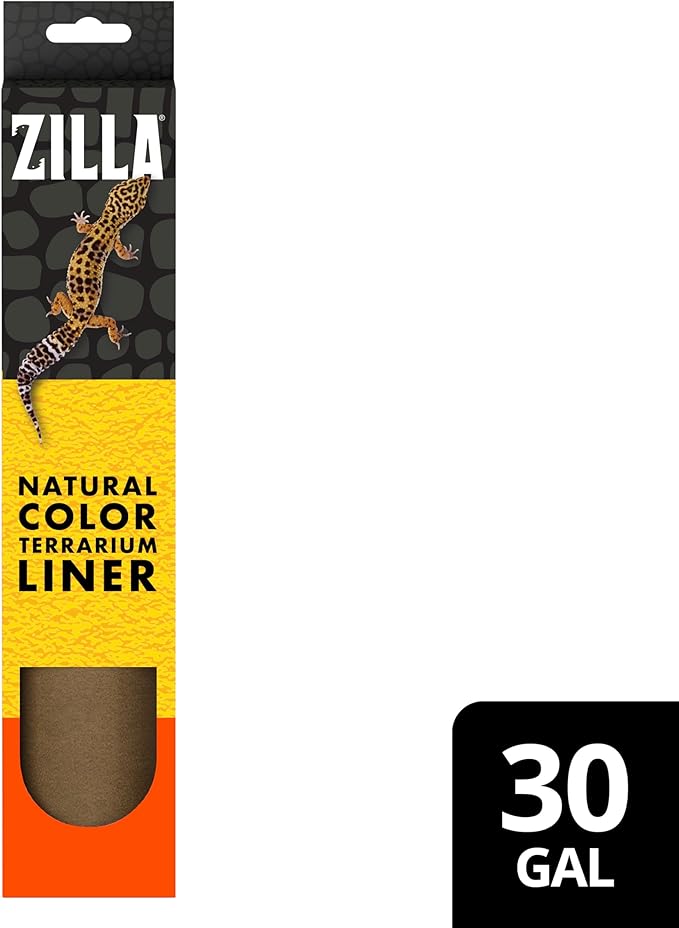 Zilla Reptile Terrarium Bedding Substrate Floor Liner, Brown, 30G, 11.75" x 35.5" Zilla