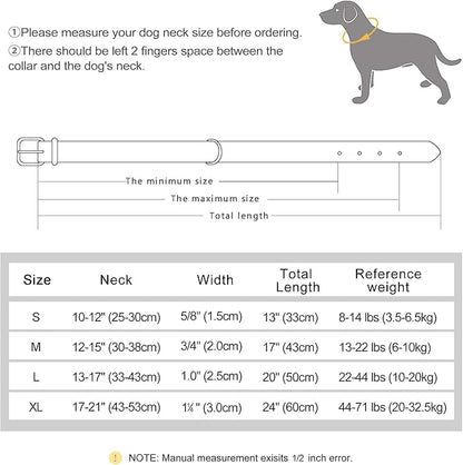 Didog Soft Padded Leather Dog Collar, Breathable Heavy Duty Dog Collar Leather with Adjustable Rust-Proof Metal Buckle for Small Medium Large Dogs, Blue, L Didog