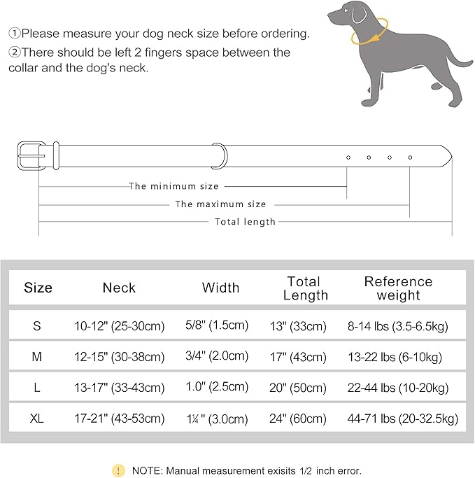 Didog Soft Padded Leather Dog Collar, Breathable Heavy Duty Dog Collar Leather with Adjustable Rust-Proof Metal Buckle for Small Medium Large Dogs, Green, L Didog