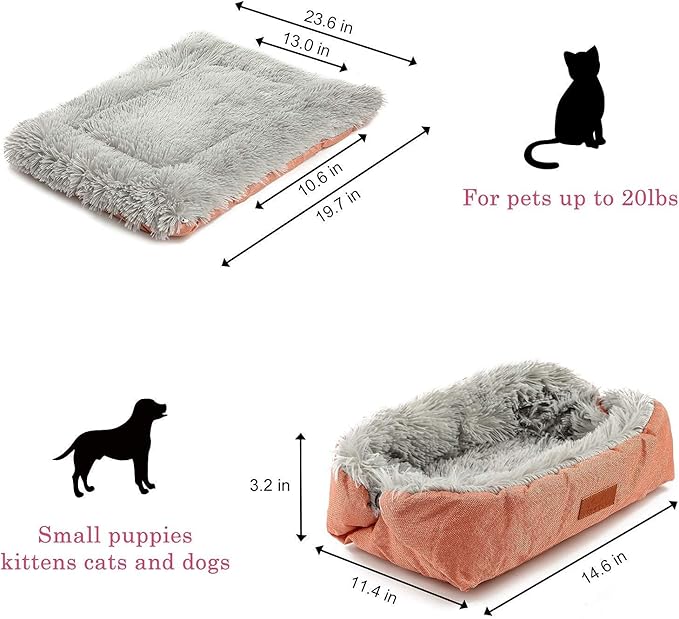 Heated Cat Bed Self Warming - Cat Bed Small Cat Bed Self Heating Small Cat Dog Bed, Extra Warm Thermal Pet Pad for Indoor Outdoor Pets, Calming Dog Crate Bed Pet Mat, 24x20inch - PAWPICO