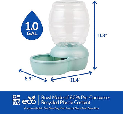 Petmate Replendish Automatic Gravity Waterer for Cats and Dogs, BPA-Free, No Batteries Required, Includes Charcoal Filter, 1 Gallon, Made in USA - PAWPICO