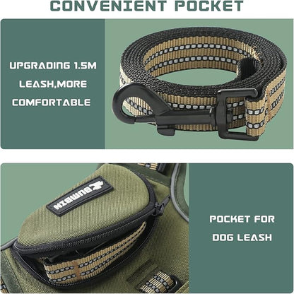No Pull Dog Harness for Medium Dogs, Adjustable No Choke Pet Vest with Dog Leash Fit Smart Reflective Pet Walking Harness for Training Easy Control Soft Handle Green M BUMBIN