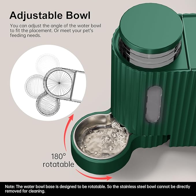 Gardner Pet Automatic Gravity Cat Food Feeder and Water Dispenser Stainless Steel Two-in-One Set Large Capacity Dispenser for Pets Dogs, Puppies, Kittens - PAWPICO