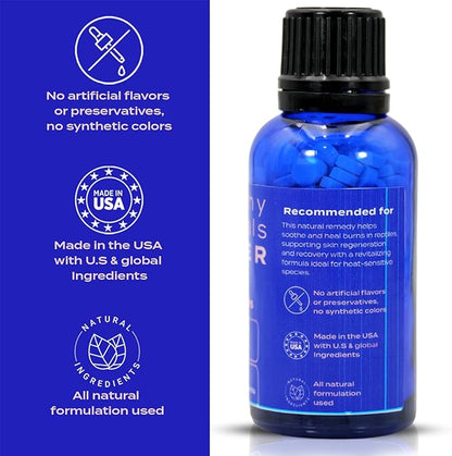 HealthyAnimals4Ever Natural Reptile Burn Recovery Remedy - Soothing & Revitalizing Homeopathic Formula for Burn Care, Skin Recovery & Comfort - 300 Count HealthyAnimals4ever