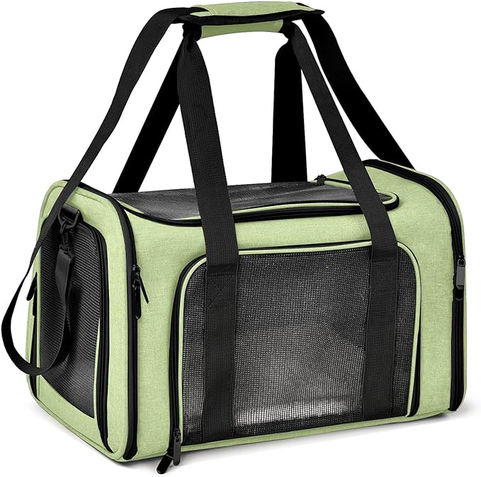 Henkelion Large Cat Carriers Dog Carrier Pet Carrier for Large Cats Dogs Puppies up to 25Lbs, Big Dog Carrier Soft Sided, Collapsible Travel Puppy Carrier - Large - Green - PAWPICO