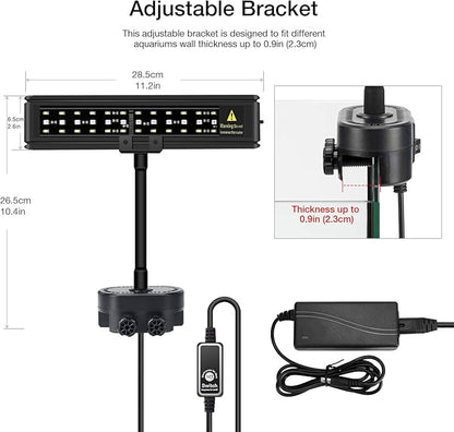IREENUO Aquarium LED Light, Full Spectrum Fish Tank Clip on Light with Remote, Color Changing Lighting for Reef Coral Aquatic Plants and Fish Keeping (10W（11.8inch）) SpeciallyforyourpettoprovideavarietyofqualityproductsYearsofresearchexperienceinpetwarmcoattoprovideyourpetwiththewarmestprotectioninwinter