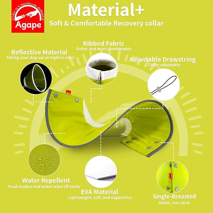 Agape Soft Dog Cone for Chihuahua, Comfy Cat Cone to Stop Licking, Protective Elizabethan Collar for Pup & Kitty, Lightweight E-Collar Alternative After Surgery, Pet Cones for Extra Small Dogs - XS Agape