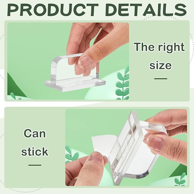 Qunclay 4 Pcs Aquarium Lid Handles Acrylic Fish Tank Cover Handles Adhesive Tank Lid Replacement Handle for Aquarium Fish Tank Lid, 2.36 x 1.38 Inch (Transparent) Qunclay