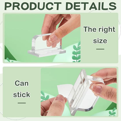 Qunclay 4 Pcs Aquarium Lid Handles Acrylic Fish Tank Cover Handles Adhesive Tank Lid Replacement Handle for Aquarium Fish Tank Lid, 2.36 x 1.38 Inch (Transparent) Qunclay