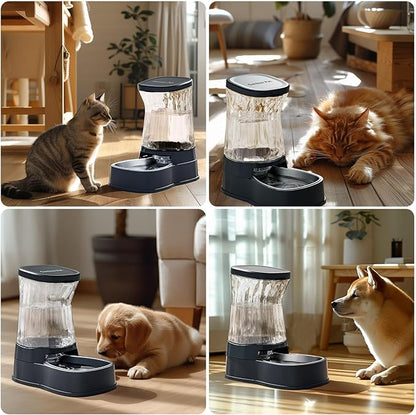 Gardner Pet Automatic Dog Water Dispenser Gravity Stainless Steel Water Waterer Feeder, 100% BPA-Free Large Capacity Water Feeding Bowls for Medium & Large-Sized Dogs Cats Other Pets -(1 Gallon) - PAWPICO