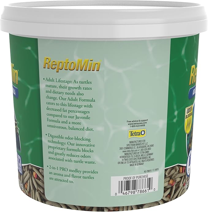 Tetra ReptoMin Pro Sticks Adult Turtle Formula Daily Diet for Aquatic Turtles, 2.54 Pounds Tetra