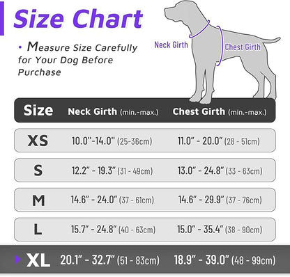 Eagloo Dog Harness for Large Dogs, No Pull Service Vest with Reflective Strips and Control Handle, Adjustable and Comfortable for Easy Walking, No Choke Harness with 2 Metal Rings, Purple & Green, XL GoExplorewithEagloo