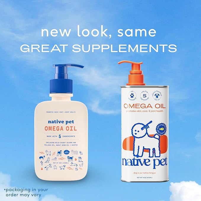 Native Pet Omega 3 Fish Oil for Dogs Supplement with Omega 3 EPA DHA, with Easy Serve Liquid Pump - Supports Itchy Skin & Mobility - Pollock & Salmon Oil for Dogs - Omega 3 Oil for Dogs - 16 oz NativePet