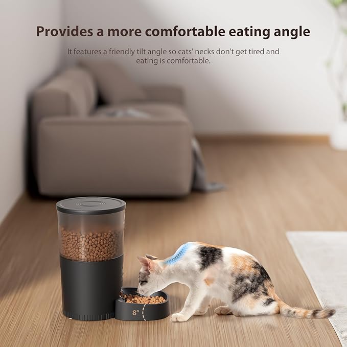 Automatic Cat Feeders, 3L Timed Cat Dry Food Dispenser, Dual Power Supply, Programmable Portion Size, 1-6 Meals Per Day, Auto Pet Feeder for Cats and Small Dogs - PAWPICO