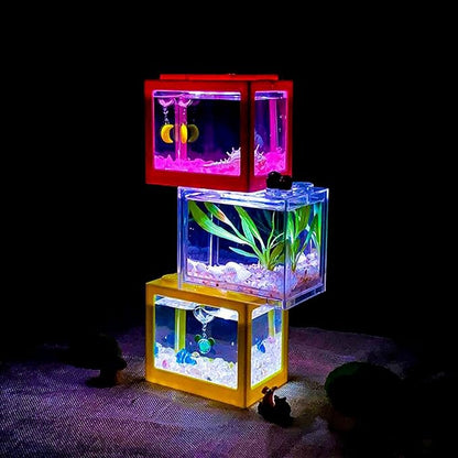 Flylin 4PCs 5V USB Aquarium Light, Smal Decoration LED Lighting Lamp, Aquarium Water Plant Light for Desktop Fish Tank Indoor Water Garden (Colorful) Flylin