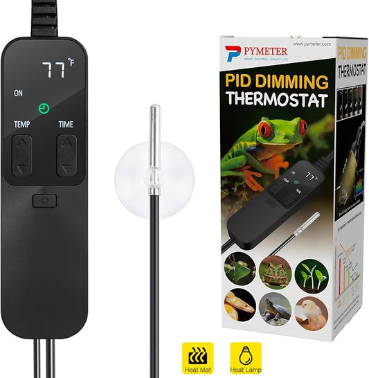 Reptile Dimming Thermostat with Timer for Reptiles Heat Lamp Heating Pad Seedling Heat Mat Temperature Controller Pymeter