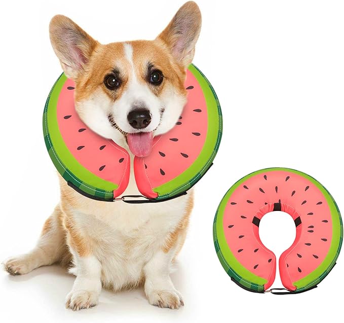 Dog Cone Collar for Small Medium Large Dogs for After Surgery, Pet Inflatable Neck Donut Collar Soft Protective Recovery Cone for Dogs and Cats - Alternative E Collar Does not Block Vision - Pink,S MIDOG