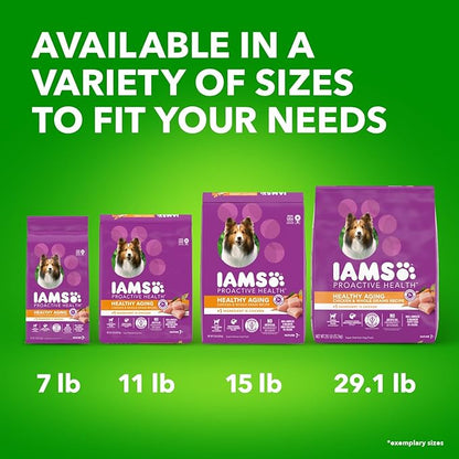 IAMS Proactive Health Senior Dog Food Healthy Aging Dry Dog Food with Real Chicken, 29.1 lb. Bag - PAWPICO