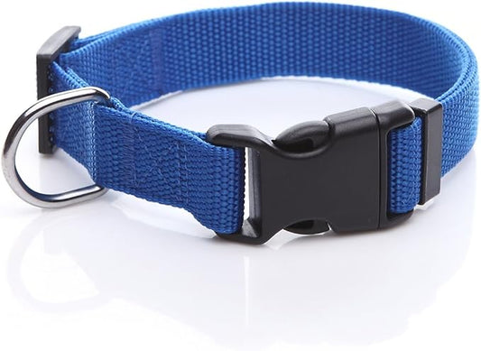 Adjustable Nylon Dog Collar, pet Collar 1 Inch 3/4 Inch 5/8 Inch Wide, for Large Medium Small Dogs(5/8 Inch, Blue) TAIDA
