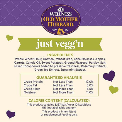 Old Mother Hubbard by Wellness Classic Just Vegg'N Natural Dog Treats, Crunchy Oven-Baked Biscuits, Ideal for Training, Mini Size, 20 ounce bag - PAWPICO
