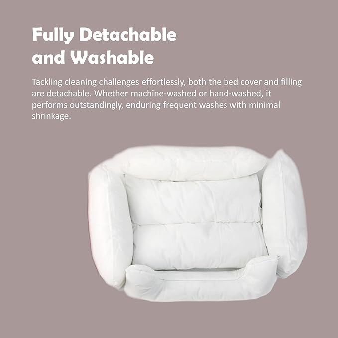 Dog Bed with Sides for Medium Dogs and Large Dogs, Soft & Fluffy, All Seasons, Fully Removable & Washable Dog Bed, Luxury, Stylish, Cozy, Comfy, Warm(Blue+Gray, M) - PAWPICO