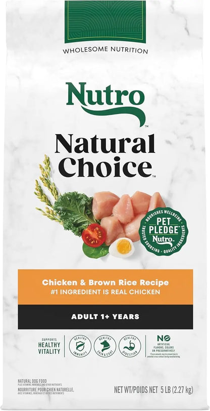 Nutro Natural Choice Adult Dry Dog Food, Chicken and Brown Rice Recipe 5 lbs. - PAWPICO