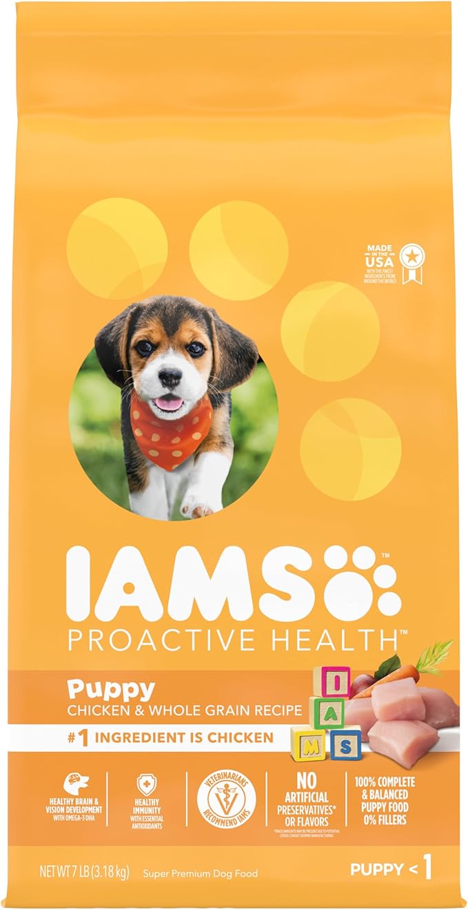 IAMS Smart Puppy Dry Dog Food with Real Chicken, 7 lb. Bag - PAWPICO