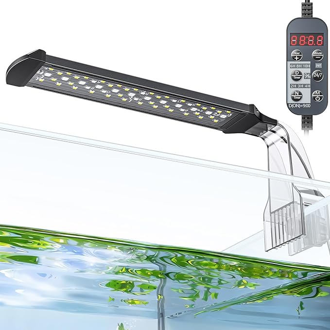 Pawfly Aquarium LED Light 24/7 Fish Tank Light with Full Spectrum Brilliant White Blue Red Green Lights Multi-Colored LEDs with D/N Mode Single Color Effects Timer and Adjustable Brightness Pawfly