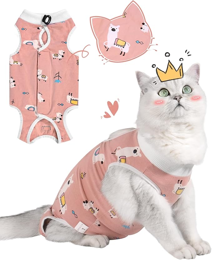 Cat Spay Recovery Suit Female, Breathable Cat Onesie for Cats After Surgery Female, Kitten Surgery Recovery Suit for Abdominal Wounds - PAWPICO