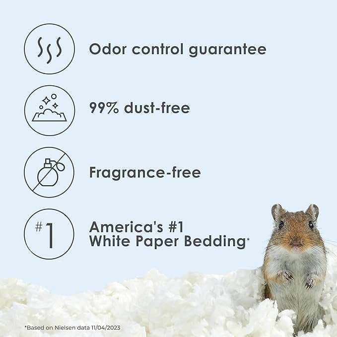 Kaytee Clean & Cozy White Paper Bedding, Made for Small Animals, 100 Liters, Pack of 2 Kaytee