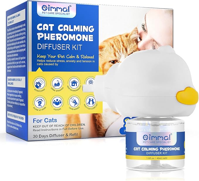 Cat Calming Pheromone Diffuser, Cat Calming Pheromones to Reduce Stress, Spraying & Scratching, 2 in 1 Cat Calming Starter Kit- 1Pack PAWPICO
